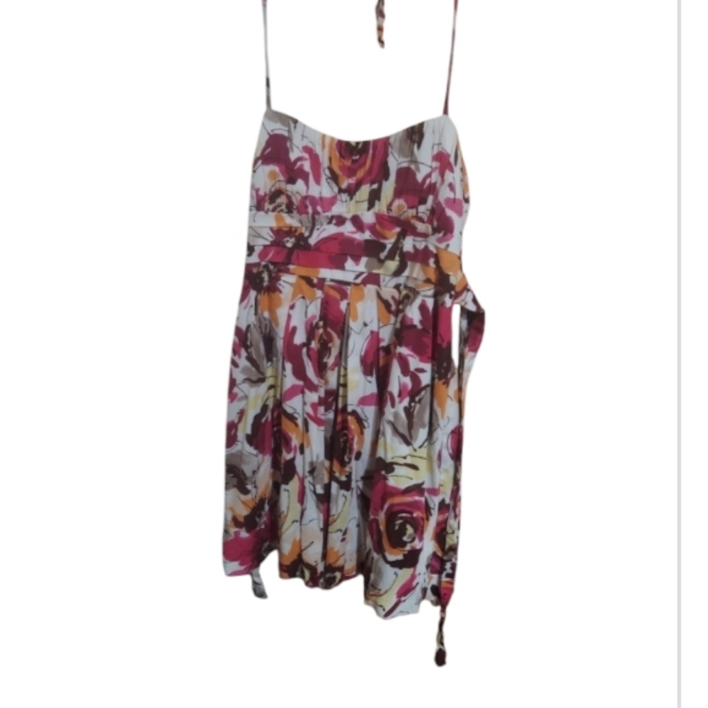 Floral rose print halter dress b wear too byer california size 5 sundress